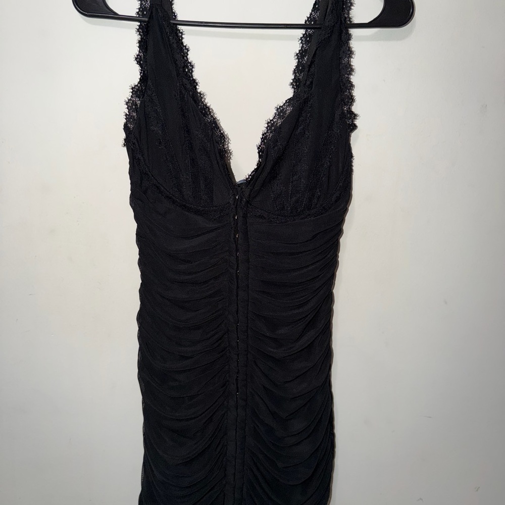 OUTCAST Black Ruched Mini Dress